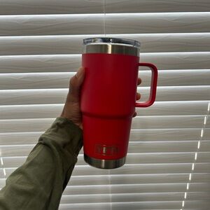 YETI Silver and Red Mug